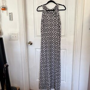 Lulu B Geometric Black and White Maxi Dress